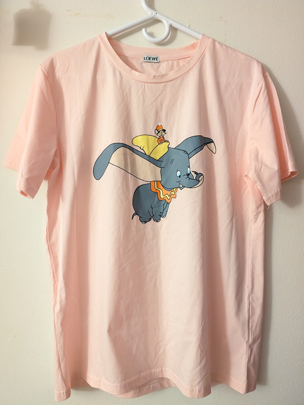 LOEWE x Disney Dumbo Pale Pink Graphic Crew Neck Tee